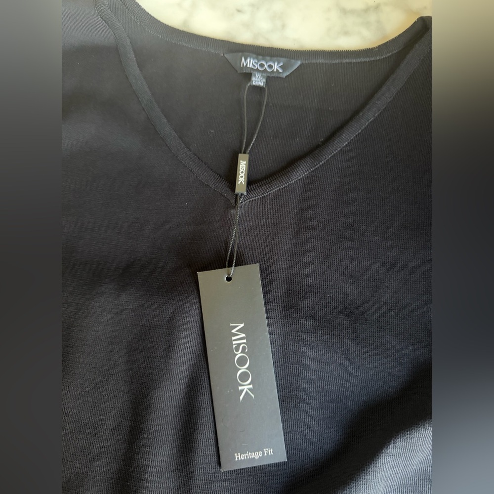 MISOOK Black Short-Sleeve Little Black Work Dress Minimalist Heritage Cocktail - Picture 4 of 7
